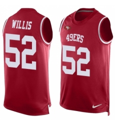 Men's Nike San Francisco 49ers #52 Patrick Willis Limited Red Player Name & Number Tank Top NFL Jersey