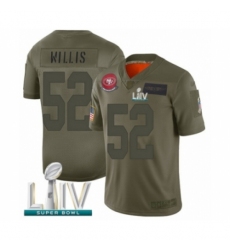 Men's San Francisco 49ers #52 Patrick Willis Limited Olive 2019 Salute to Service Super Bowl LIV Bound Football Jersey