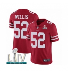 Men's San Francisco 49ers #52 Patrick Willis Red Team Color Vapor Untouchable Limited Player Super Bowl LIV Bound Football Jersey