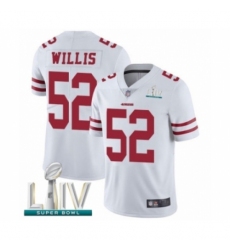 Men's San Francisco 49ers #52 Patrick Willis White Vapor Untouchable Limited Player Super Bowl LIV Bound Football Jersey