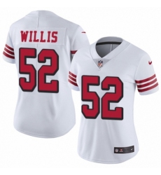 Women's Nike San Francisco 49ers #52 Patrick Willis Limited White Rush Vapor Untouchable NFL Jersey