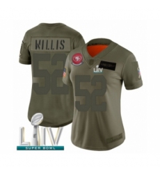 Women's San Francisco 49ers #52 Patrick Willis Limited Olive 2019 Salute to Service Super Bowl LIV Bound Football Jersey