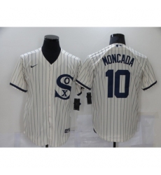 Men's Nike Chicago White Sox #10 Yoan Moncada Cream Game 2021 Field of Dreams Jersey