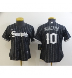 Women's Nike Chicago White Sox #10 Yoan Moncada Black Alternate Jersey