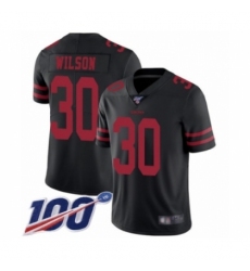 Men's San Francisco 49ers #30 Jeff Wilson Black Vapor Untouchable Limited Player 100th Season Football Jersey