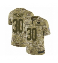 Men's San Francisco 49ers #30 Jeff Wilson Limited Camo 2018 Salute to Service Football Jersey