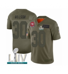 Men's San Francisco 49ers #30 Jeff Wilson Limited Olive 2019 Salute to Service Super Bowl LIV Bound Football Jersey