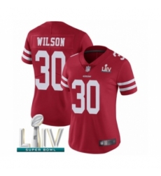Women's San Francisco 49ers #30 Jeff Wilson Red Team Color Vapor Untouchable Limited Player Super Bowl LIV Bound Football Jersey