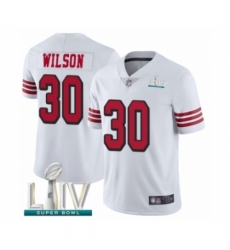 Youth San Francisco 49ers #30 Jeff Wilson Limited White Rush Vapor Untouchable Super Bowl LIV Bound Football Jersey