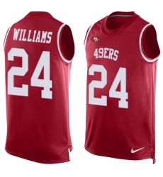 Men's Nike San Francisco 49ers #24 K'Waun Williams Limited Red Player Name & Number Tank Top NFL Jersey