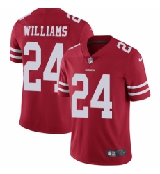 Men's Nike San Francisco 49ers #24 K'Waun Williams Red Team Color Vapor Untouchable Limited Player NFL Jersey