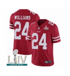 Men's San Francisco 49ers #24 K'Waun Williams Red Team Color Vapor Untouchable Limited Player Super Bowl LIV Bound Football Jersey