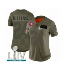 Women's San Francisco 49ers #24 K'Waun Williams Limited Olive 2019 Salute to Service Super Bowl LIV Bound Football Jersey