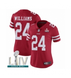 Women's San Francisco 49ers #24 K'Waun Williams Red Team Color Vapor Untouchable Limited Player Super Bowl LIV Bound Football Jersey