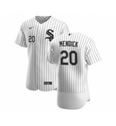 Men's Chicago White Sox #20 Danny Mendick White Home 2020 Authentic Player Baseball Jersey