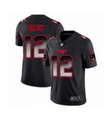 Men New England Patriots #12 Tom Brady Black Smoke Fashion Limited Jersey