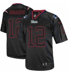 Men's Nike New England Patriots #12 Tom Brady Elite Lights Out Black NFL Jersey