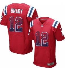 Men's Nike New England Patriots #12 Tom Brady Elite Red Alternate Drift Fashion NFL Jersey