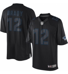 Men's Nike New England Patriots #12 Tom Brady Limited Black Impact NFL Jersey