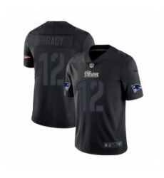 Men's Nike New England Patriots #12 Tom Brady Limited Black Rush Impact NFL Jersey