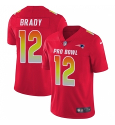 Men's Nike New England Patriots #12 Tom Brady Limited Red 2018 Pro Bowl NFL Jersey