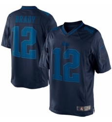 Men's Nike New England Patriots #12 Tom Brady Navy Blue Drenched Limited NFL Jersey