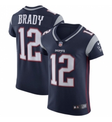 Men's Nike New England Patriots #12 Tom Brady Navy Blue Team Color Vapor Untouchable Elite Player NFL Jersey