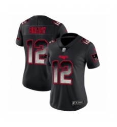 Women's New England Patriots #12 Tom Brady Limited Black Smoke Fashion Football Jersey