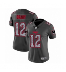 Women's New England Patriots #12 Tom Brady Limited Gray Static Fashion Football Jersey