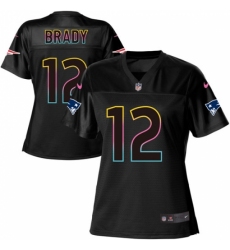 Women's Nike New England Patriots #12 Tom Brady Game Black Fashion NFL Jersey