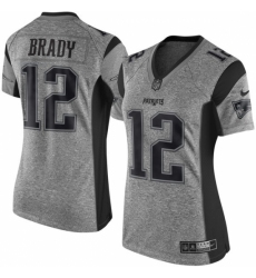 Women's Nike New England Patriots #12 Tom Brady Limited Gray Gridiron NFL Jersey