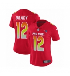 Women's Nike New England Patriots #12 Tom Brady Limited Red AFC 2019 Pro Bowl NFL Jersey