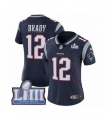 Women's Nike New England Patriots #12 Tom Brady Navy Blue Team Color Vapor Untouchable Limited Player Super Bowl LIII Bound NFL Jersey