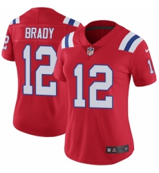 Women's Nike New England Patriots #12 Tom Brady Red Alternate Vapor Untouchable Limited Player NFL Jersey