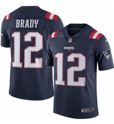 Youth Nike New England Patriots #12 Tom Brady Limited Navy Blue Rush Vapor Untouchable NFL Jersey