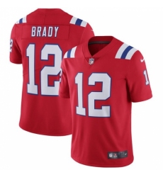 Youth Nike New England Patriots #12 Tom Brady Red Alternate Vapor Untouchable Limited Player NFL Jersey