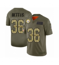 Men's Pittsburgh Steelers #36 Jerome Bettis Limited Olive Camo 2019 Salute to Service Football Jersey