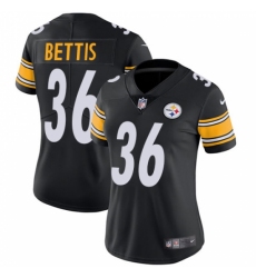 Women's Nike Pittsburgh Steelers #36 Jerome Bettis Black Team Color Vapor Untouchable Limited Player NFL Jersey