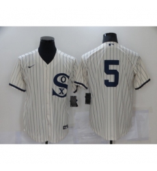 Men's Chicago White Sox #5 Yolmer Sanchez Cream Game 2021 Field of Dreams Jersey