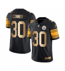 Men's Pittsburgh Steelers #30 James Conner Limited Black Gold Rush Vapor Untouchable Football Jersey