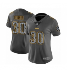 Women's Pittsburgh Steelers #30 James Conner Limited Gray Static Fashion Football Jersey