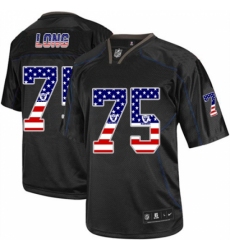 Men's Nike Oakland Raiders #75 Howie Long Elite Black USA Flag Fashion NFL Jersey