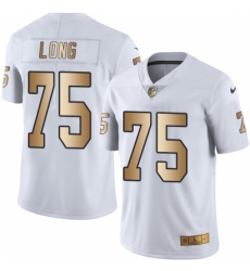 Men's Nike Oakland Raiders #75 Howie Long Limited White/Gold Rush NFL Jersey