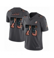 Men's Oakland Raiders #75 Howie Long Limited Black USA Flag 2019 Salute To Service Football Jersey