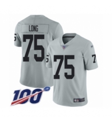 Men's Oakland Raiders #75 Howie Long Limited Silver Inverted Legend 100th Season Football Jersey