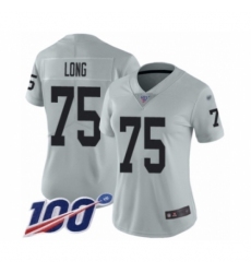 Women's Oakland Raiders #75 Howie Long Limited Silver Inverted Legend 100th Season Football Jersey