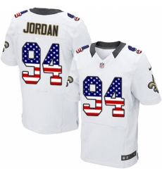 Men's Nike New Orleans Saints #94 Cameron Jordan Elite White Road USA Flag Fashion NFL Jersey
