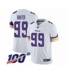 Men's Minnesota Vikings #99 Danielle Hunter White Vapor Untouchable Limited Player 100th Season Football Jersey