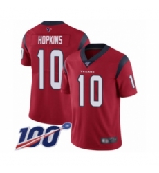 Men's Nike Houston Texans #10 DeAndre Hopkins Red Alternate Vapor Untouchable Limited Player 100th Season NFL Jersey