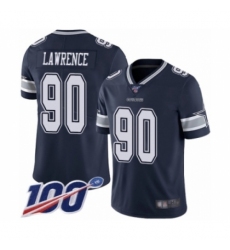 Men's Dallas Cowboys #90 DeMarcus Lawrence Navy Blue Team Color Vapor Untouchable Limited Player 100th Season Football Jersey